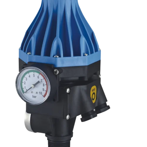 Waterproof Adjustable Water Pump Pressure Controller Automatic Electronic Pressure Switch with Gauge - Blue