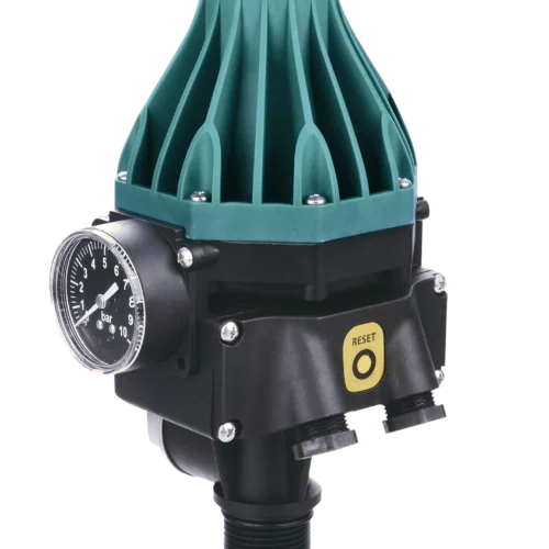 Waterproof Adjustable Water Pump Pressure Controller Automatic Electronic Pressure Switch with Gauge - Green
